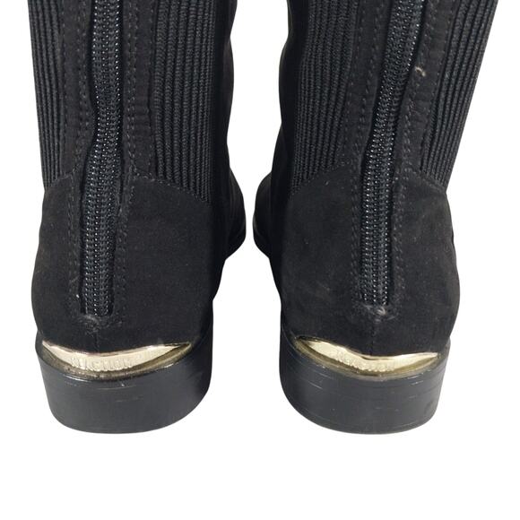 NWOT-1 SHOW! KENNETH COLE! BLACK VEGAN LEATHER & NEOPRENE ELASTIC BOOTS! SZ 7.5M - Picture 9 of 11